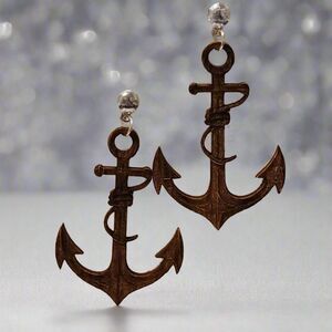Large Laser Cut Anchor Earrings
